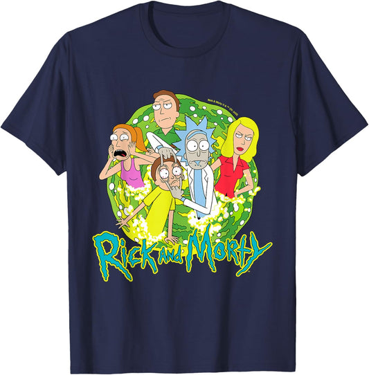 Rick & Morty Group Portal T-Shirt - T-Shirt | Navy