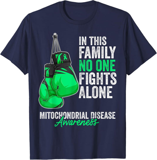 Mitochondrial Disease Awareness Month Gloves Green Ribbon T-Shirt - T-Shirt | Navy