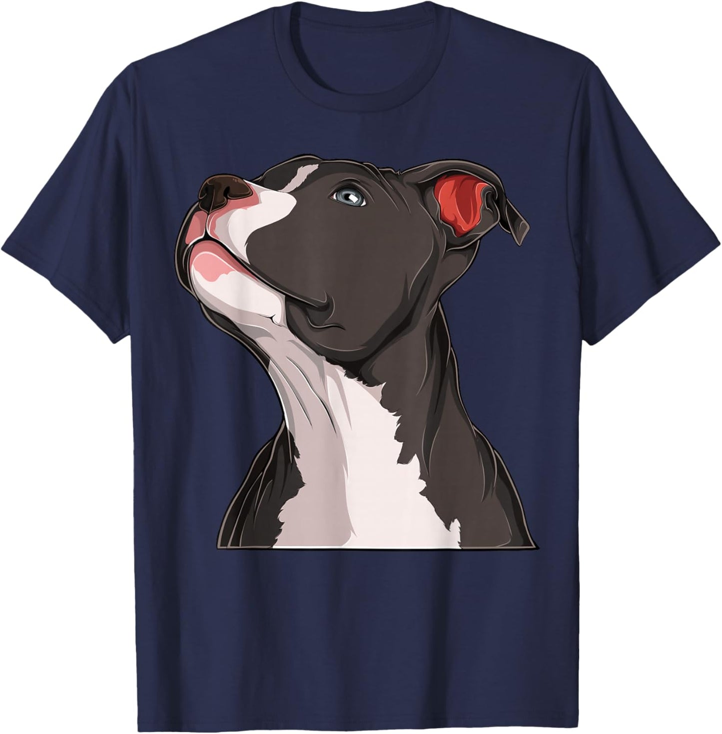 American Pit Bull Pitbull Terrier Dog Head Dog Canine T-Shirt - T-Shirt | Navy