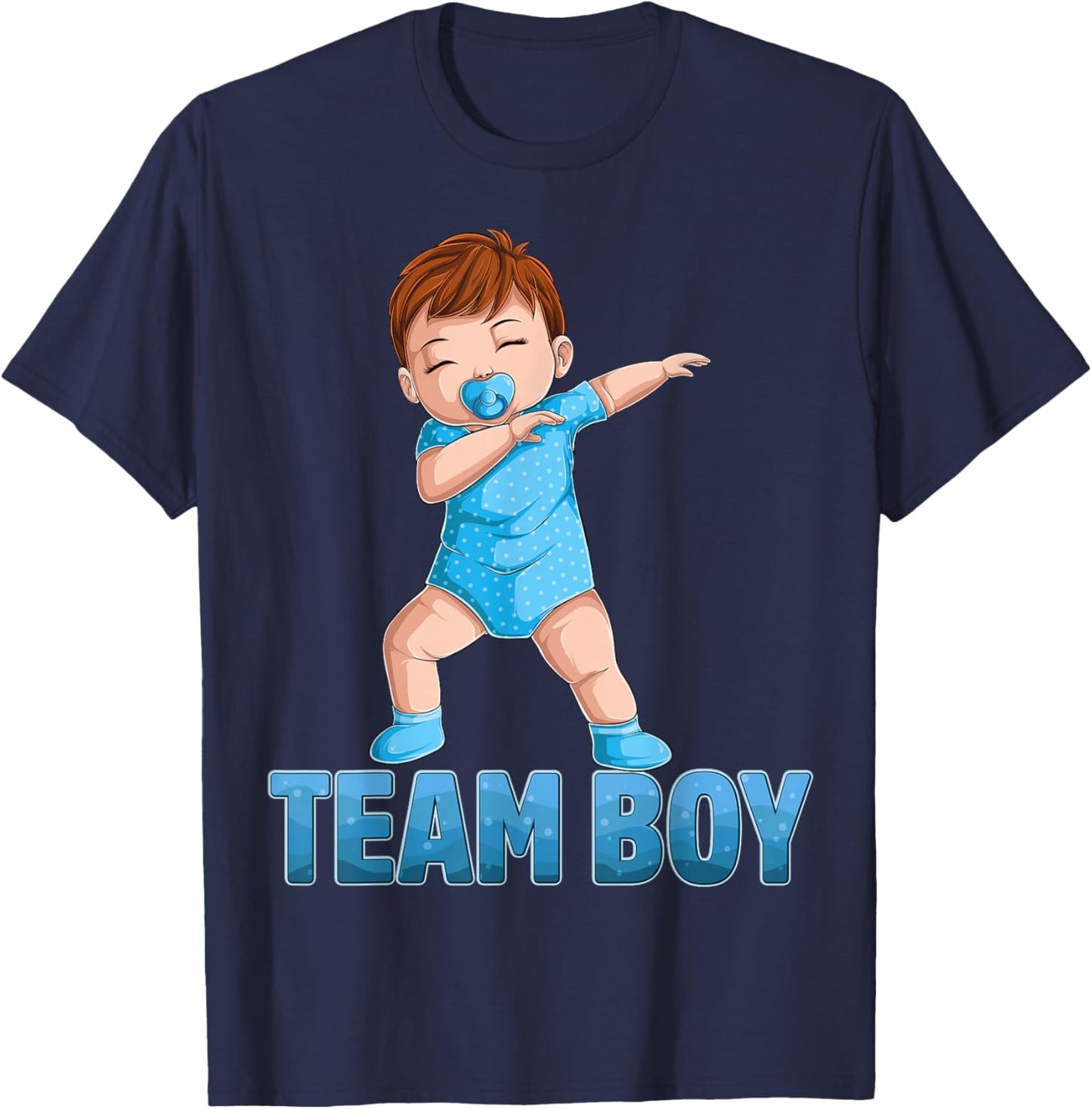 Gender Reveal Party Team Boy Baby Announcement Women Men Small T-Shirt - T-Shirt | Navy