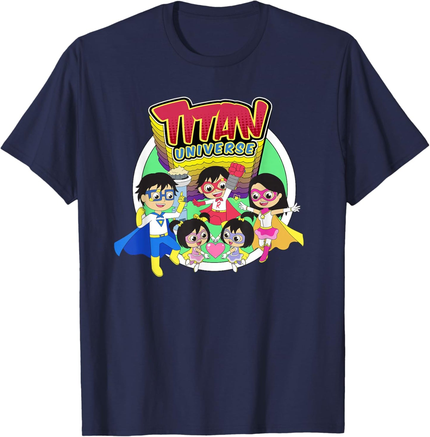 Ryan's World Titan Universe Ryan and Family T-Shirt - T-Shirt | Navy