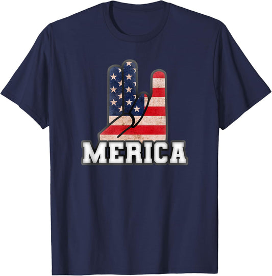 Merica - Patriotic America Shocker T-Shirt - T-Shirt | Navy