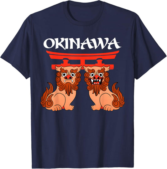 Shisa Dogs - Guardian Lions Okinawa Japan T-Shirt - T-Shirt | Navy