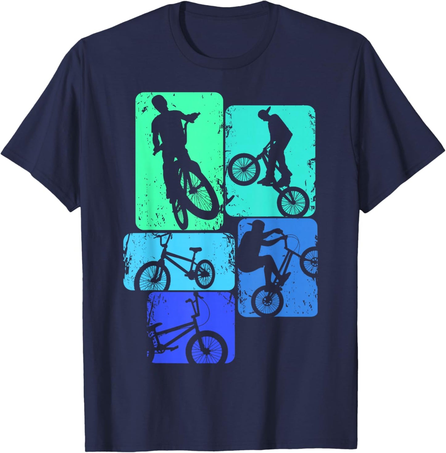 BMX Bike Bicycle Stunt Racing Kids Boys T-Shirt - T-Shirt | Navy