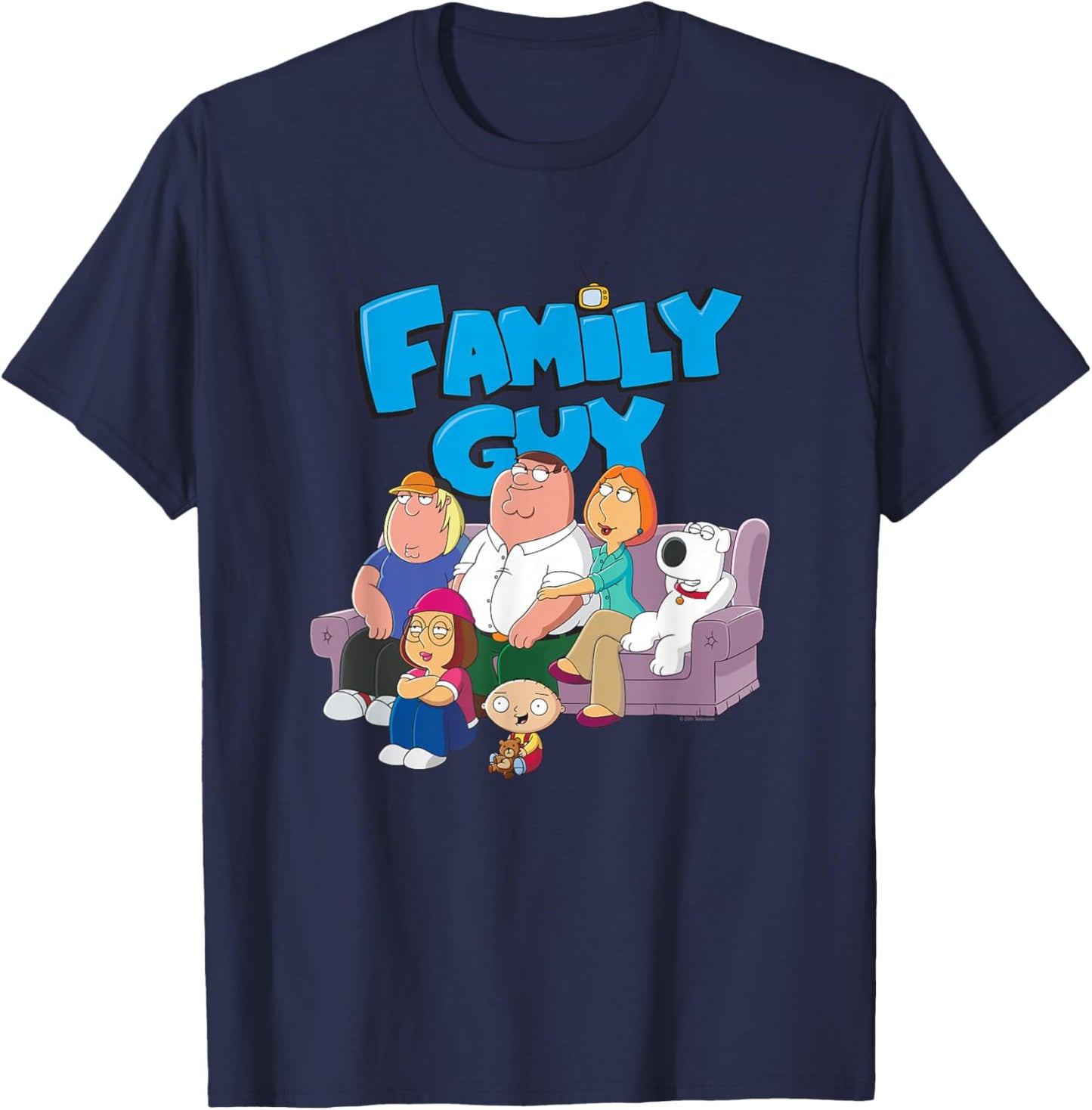Family Guy Griffin Family with Logo Cartoon T-Shirt - T-Shirt | Navy