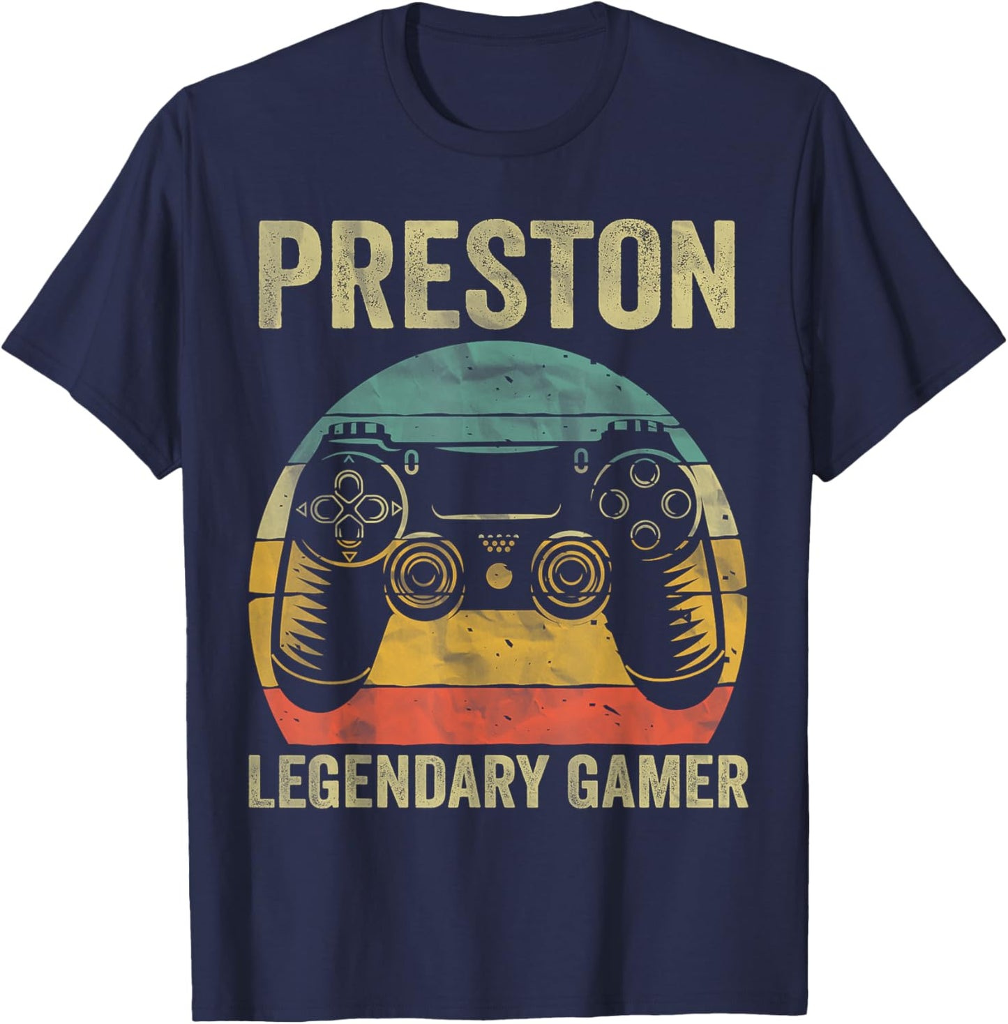 Personalized Legendary Gamer Shirt Preston Name Video Gamer T-Shirt - T-Shirt | Navy