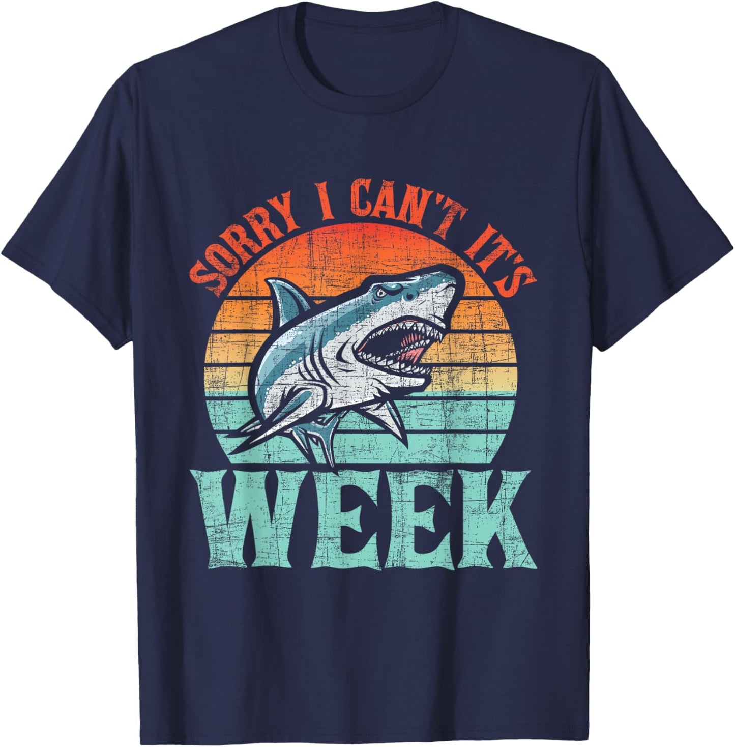 Sorry I Can't - Marine Biologist Shark Lovers Wildlife T-Shirt - T-Shirt | Navy
