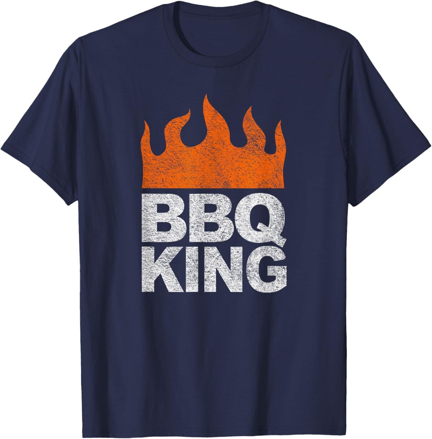 Bbq King Barbecue Grill Smoke Backyard Patio Cooking T-Shirt - T-Shirt | Navy
