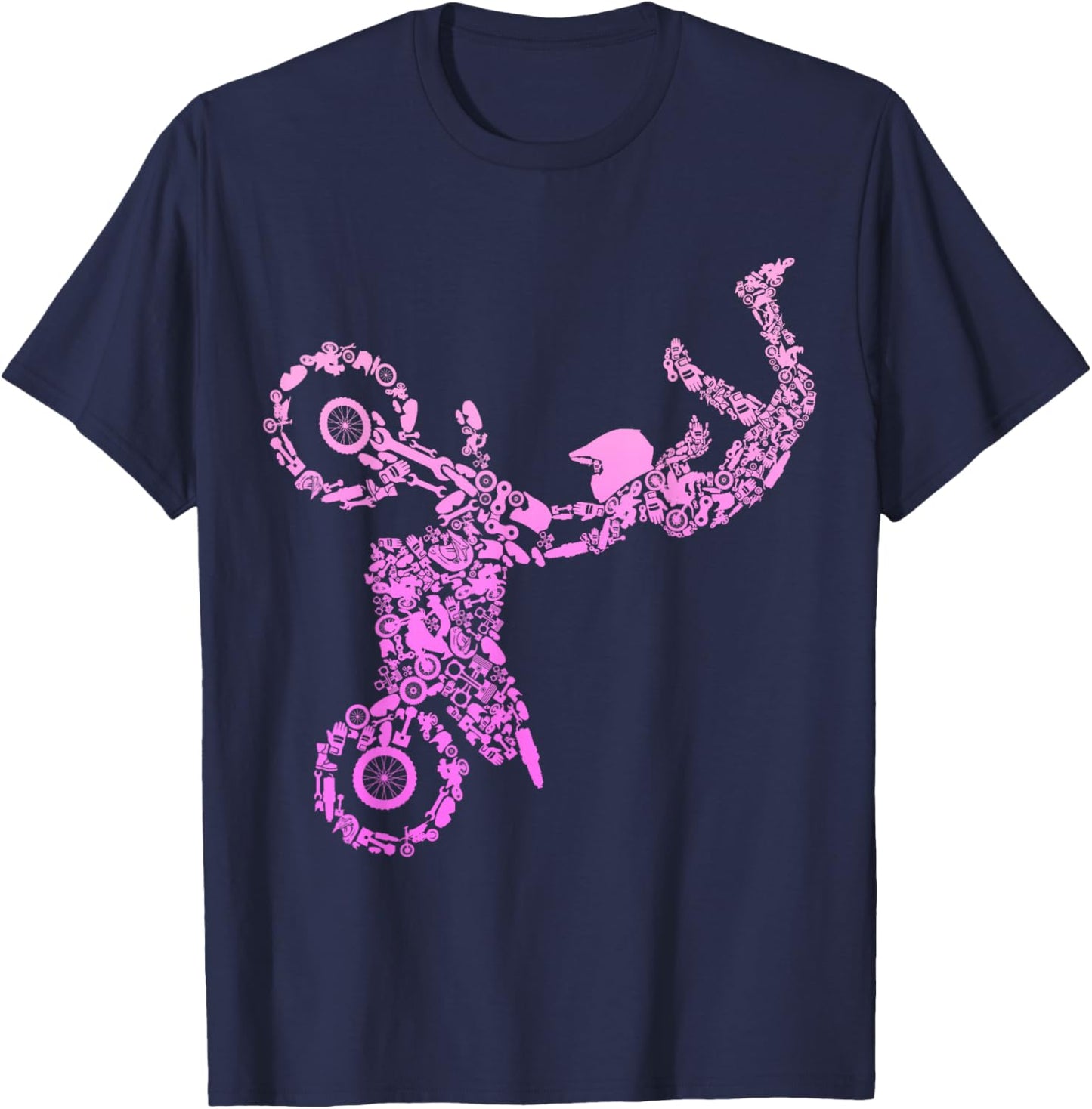 Dirt Bike Rider Motocross Enduro Dirt Biking Women Girls T-Shirt - T-Shirt | Navy