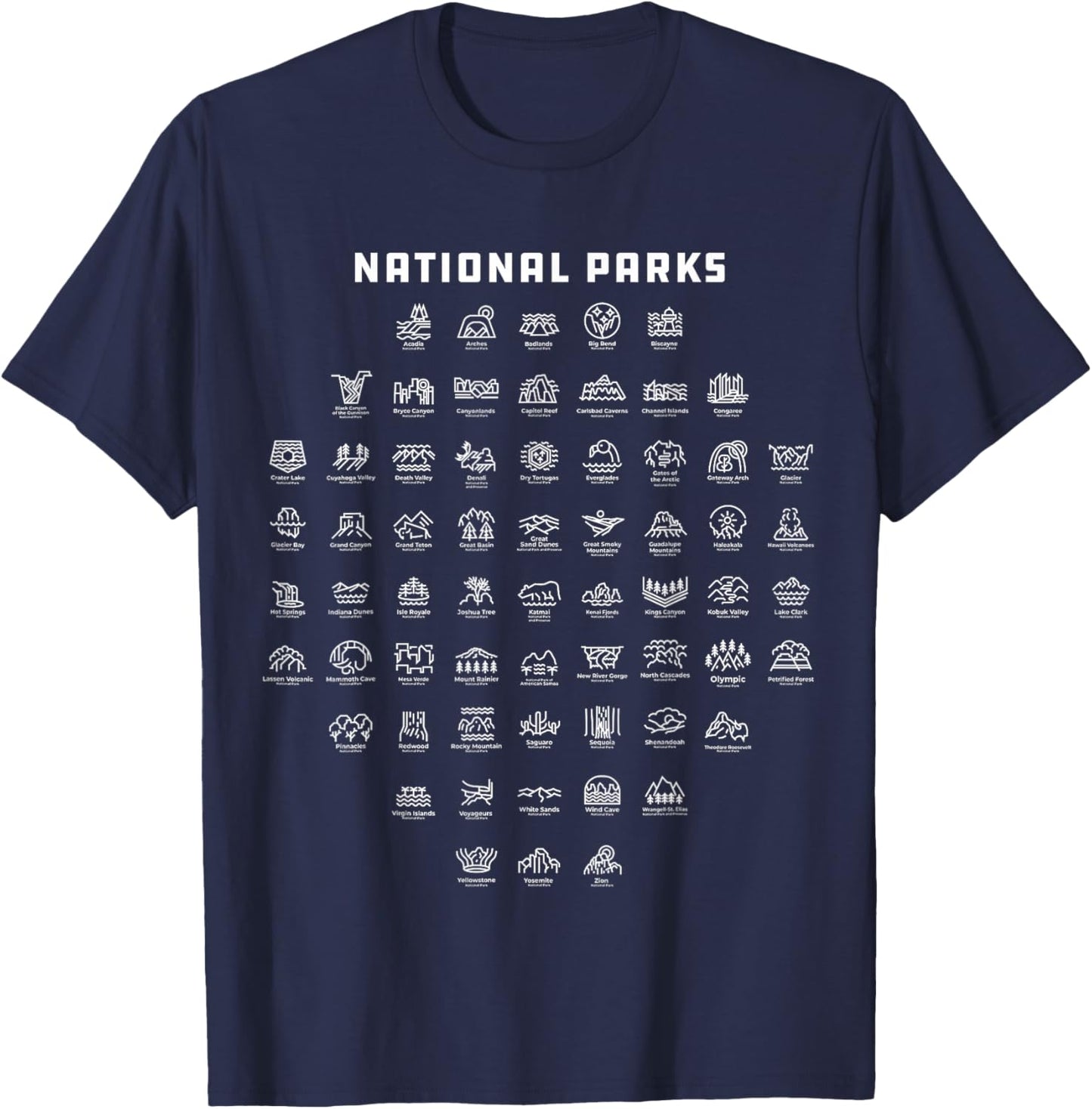 National Park Icons T-Shirt - T-Shirt | Navy