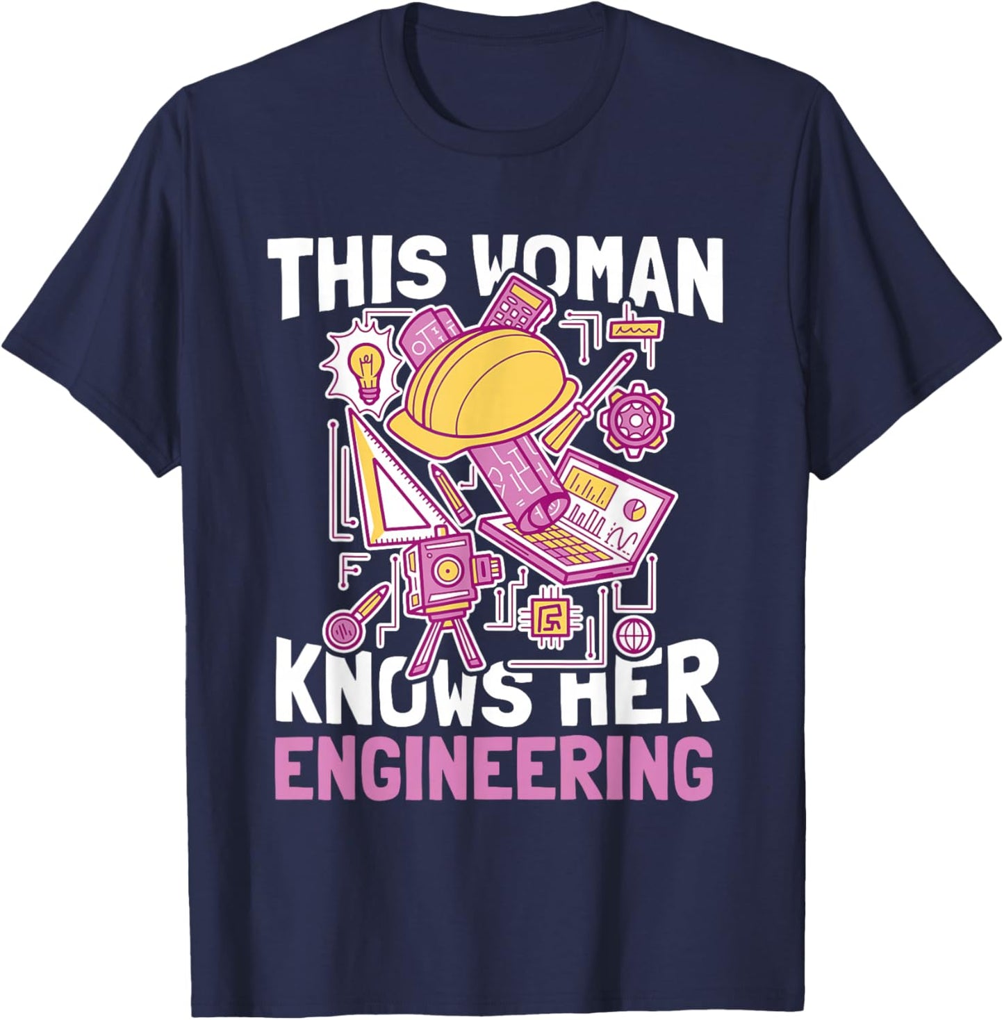 This Woman Knows Her Engineering - Funny Civil Engineering T-Shirt - T-Shirt | Navy
