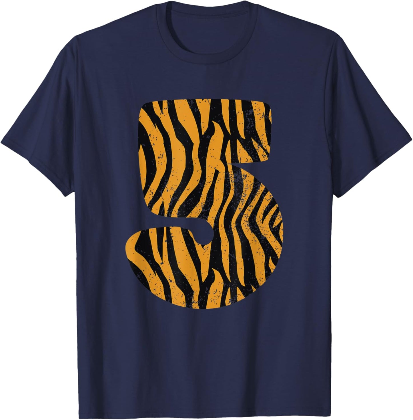 5 Years Old Tiger Themed - Tiger 5th Birthday Party T-Shirt - T-Shirt | Navy