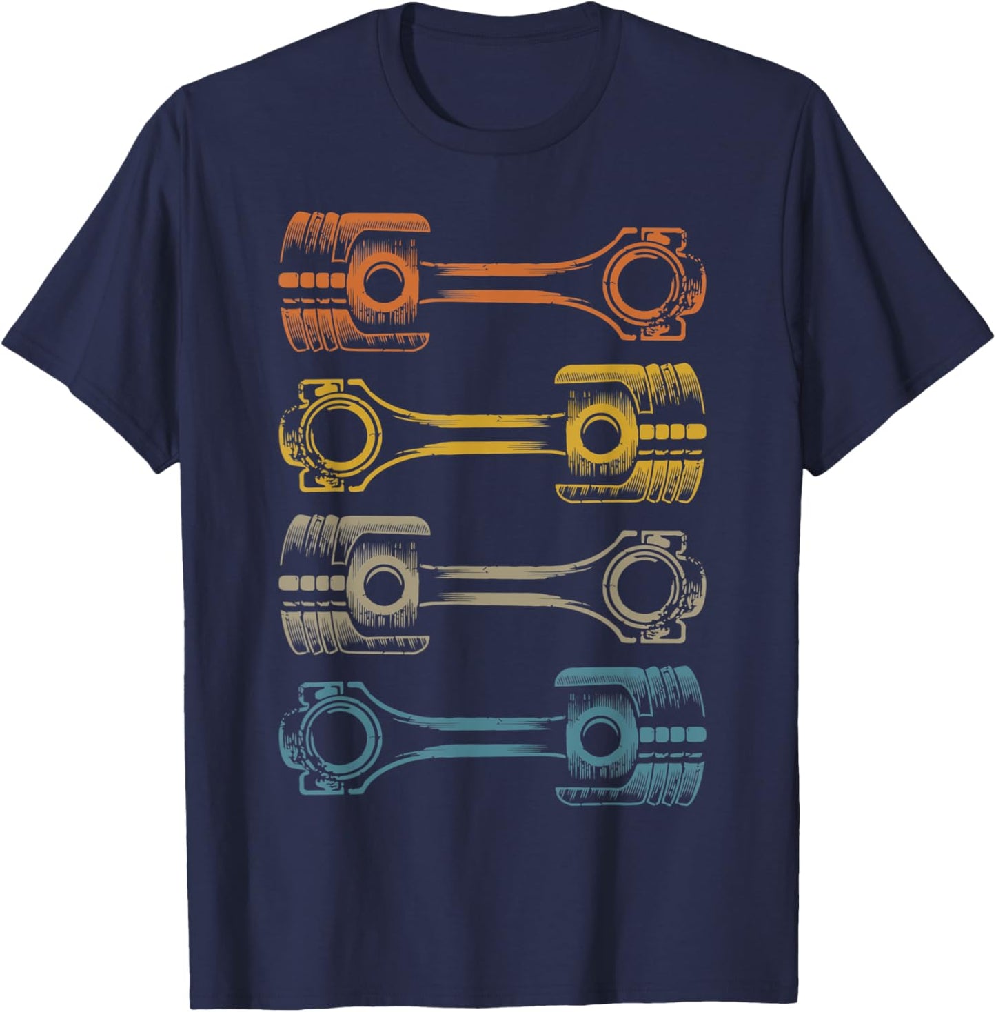 4 Pistons - Four cylinder engine - mechanic, engineer, racer T-Shirt - T-Shirt | Navy