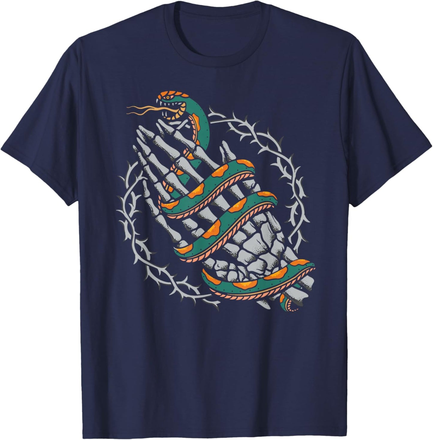 Praying Hands Old School Inked American Traditional Tattoo T-Shirt - T-Shirt | Navy