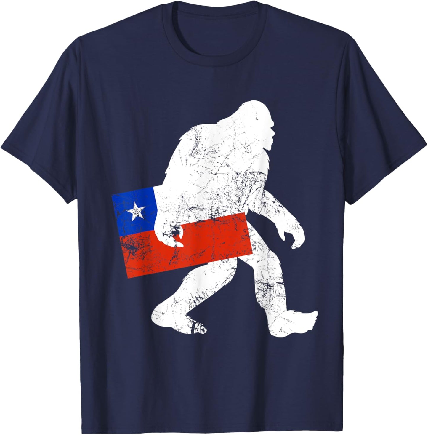 Funny Chilean Bigfoot Chile Flag Sasquatch T-Shirt - T-Shirt | Navy