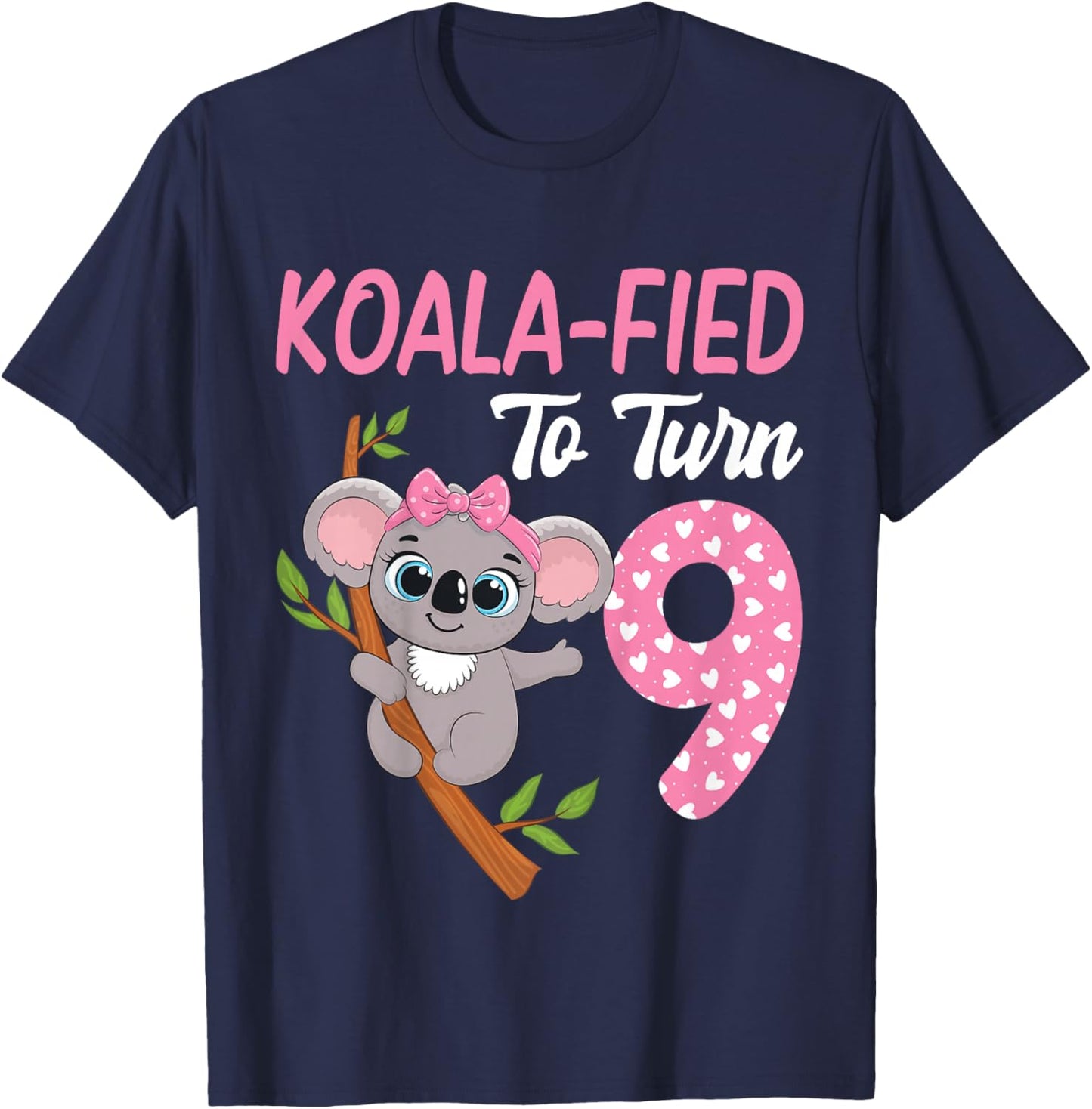 9 Year Old Koala 9th Birthday Party Animal Koala Lover T-Shirt - T-Shirt | Navy