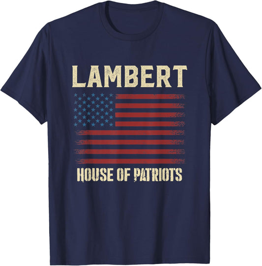 LAMBERT Last Name Surname American Flag Family T-Shirt - T-Shirt | Navy