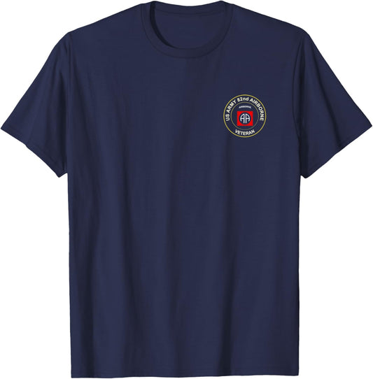 Army 82nd Airborne Division Paratrooper Veteran Flag Vintage T-Shirt - T-Shirt | Navy