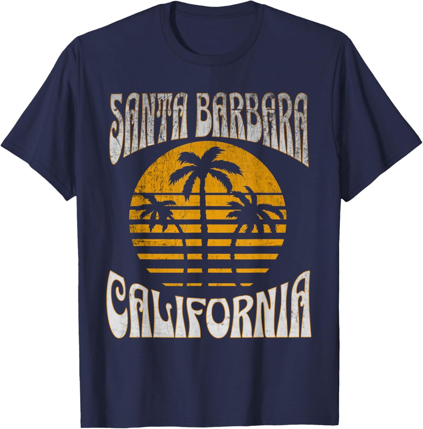 Santa Barbara California Beach Summer Vacation Vintage Women Kids T-Shirt - T-Shirt | Navy