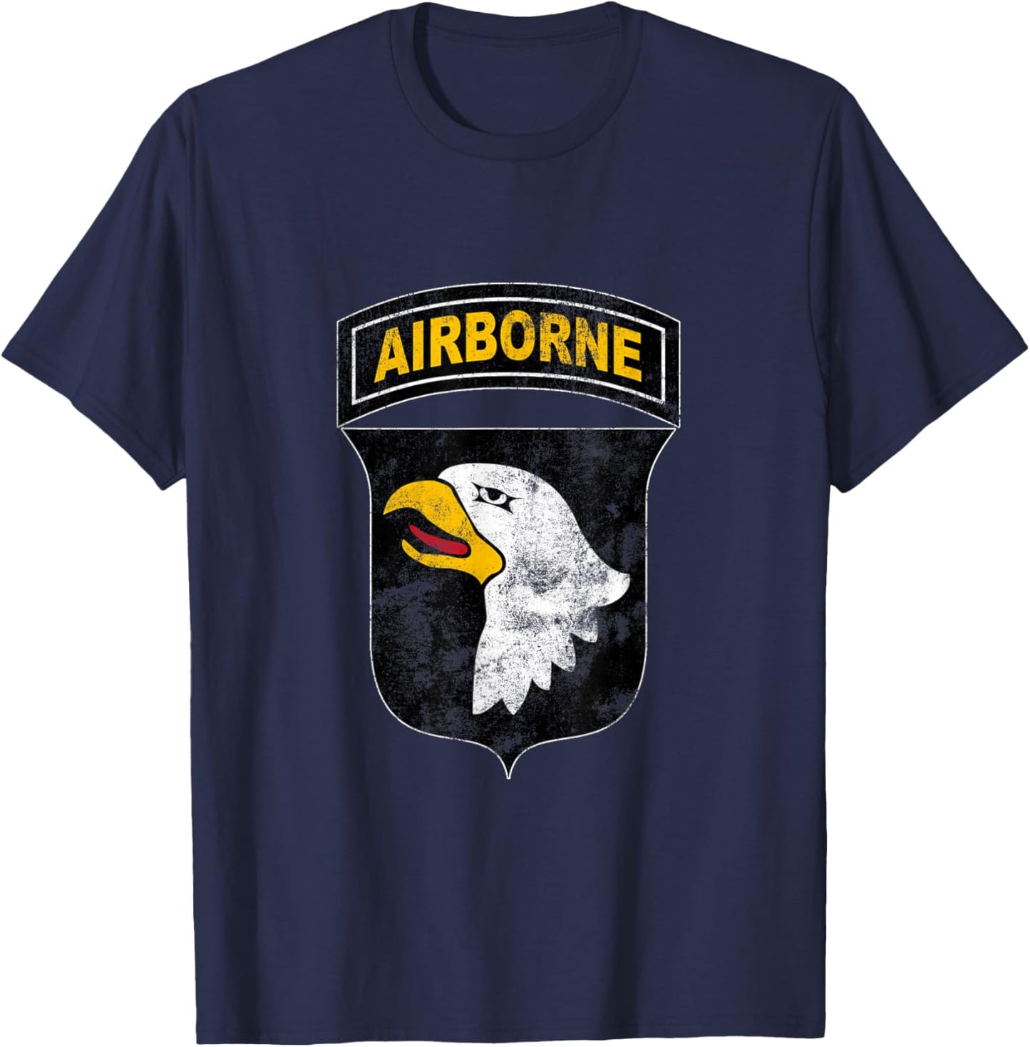 U.S Army 101st Airborne Division Paratrooper Veteran Flag T-Shirt - T-Shirt | Navy