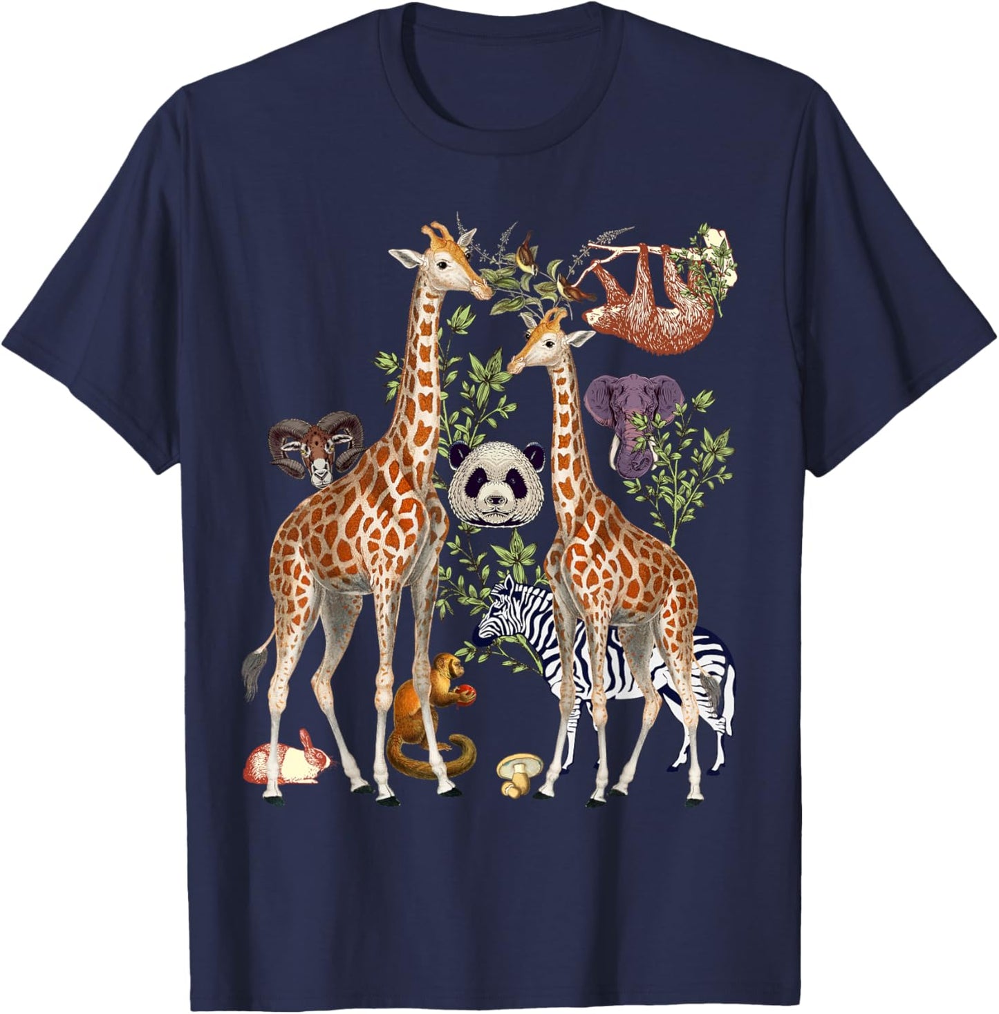 Jungle Animal Wildlife Safari Zoo Theme Wild Animals Forest T-Shirt - T-Shirt | Navy
