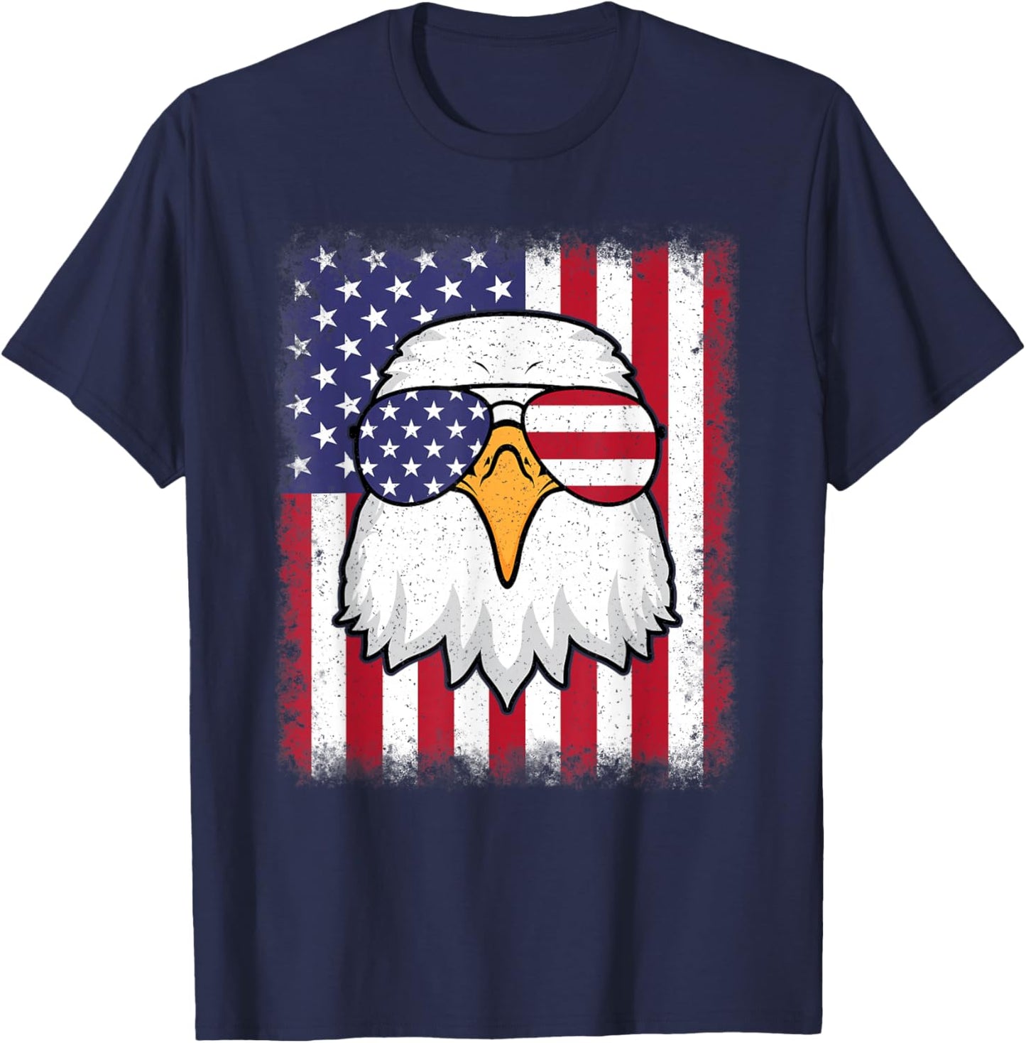 Funny 4th Of July Eagle American Flag Patriotic USA Men Boys T-Shirt - T-Shirt | Navy