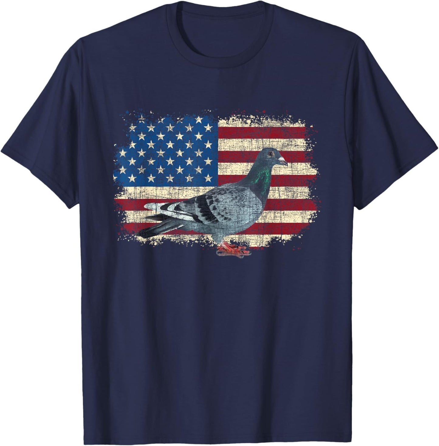 Patriotic Pigeon - 4th Of July Fourth Pigeon Breeder Racing T-Shirt - T-Shirt | Navy