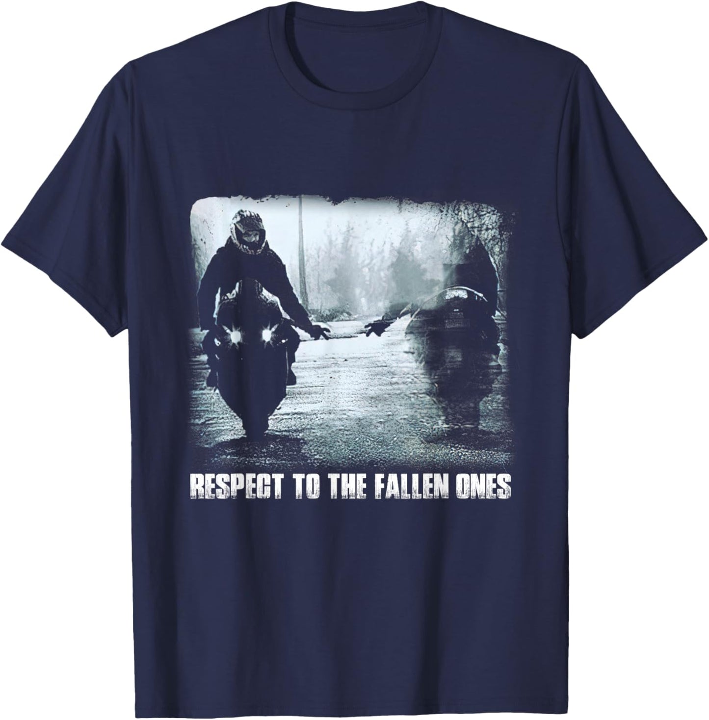Respect the fallen ones motorcycle biker lover T-Shirt - T-Shirt | Navy