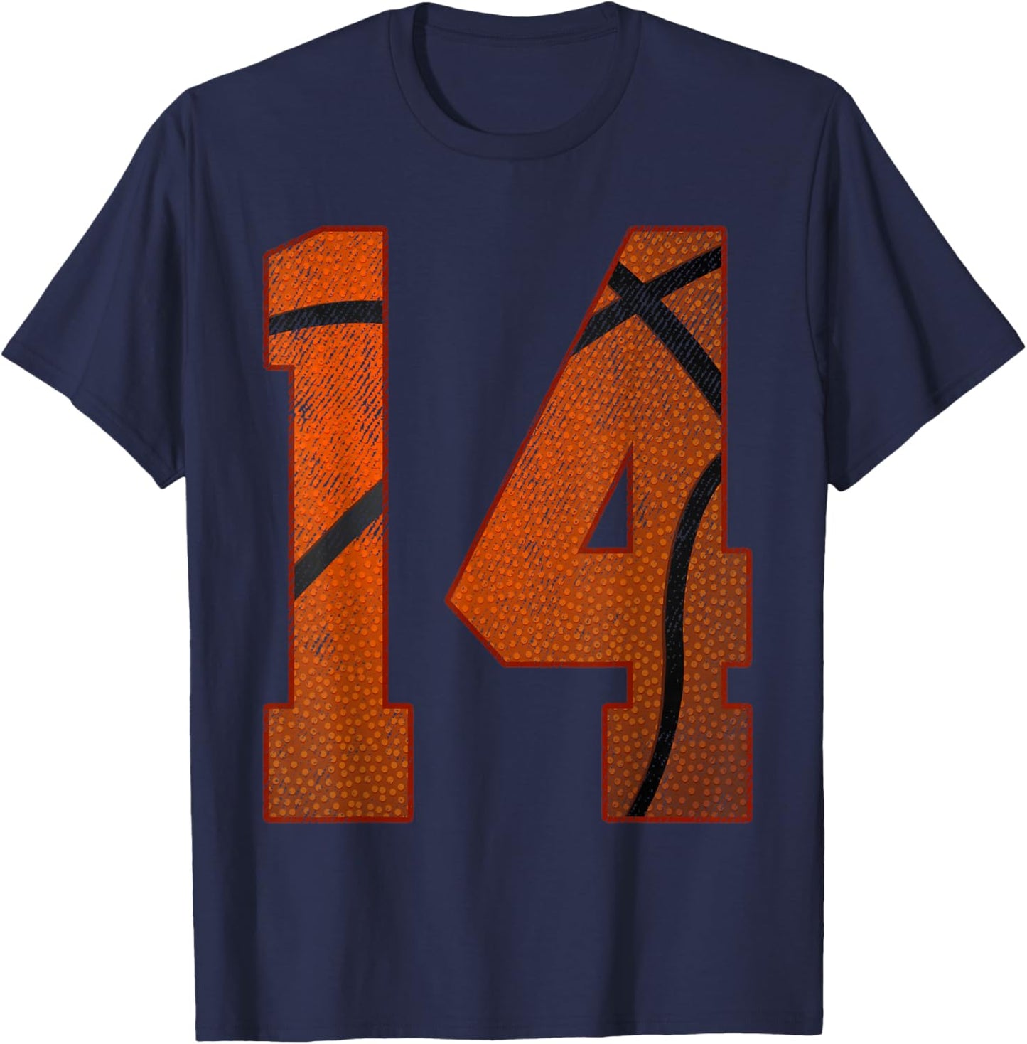 14th Birthday Party Fourteen 14 Year Old Basketball Bday Boy T-Shirt - T-Shirt | Navy