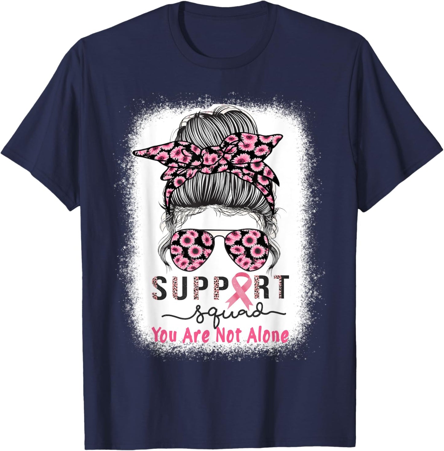 Breast Cancer Warrior Support Squad Breast Cancer Awareness T-Shirt - T-Shirt | Navy