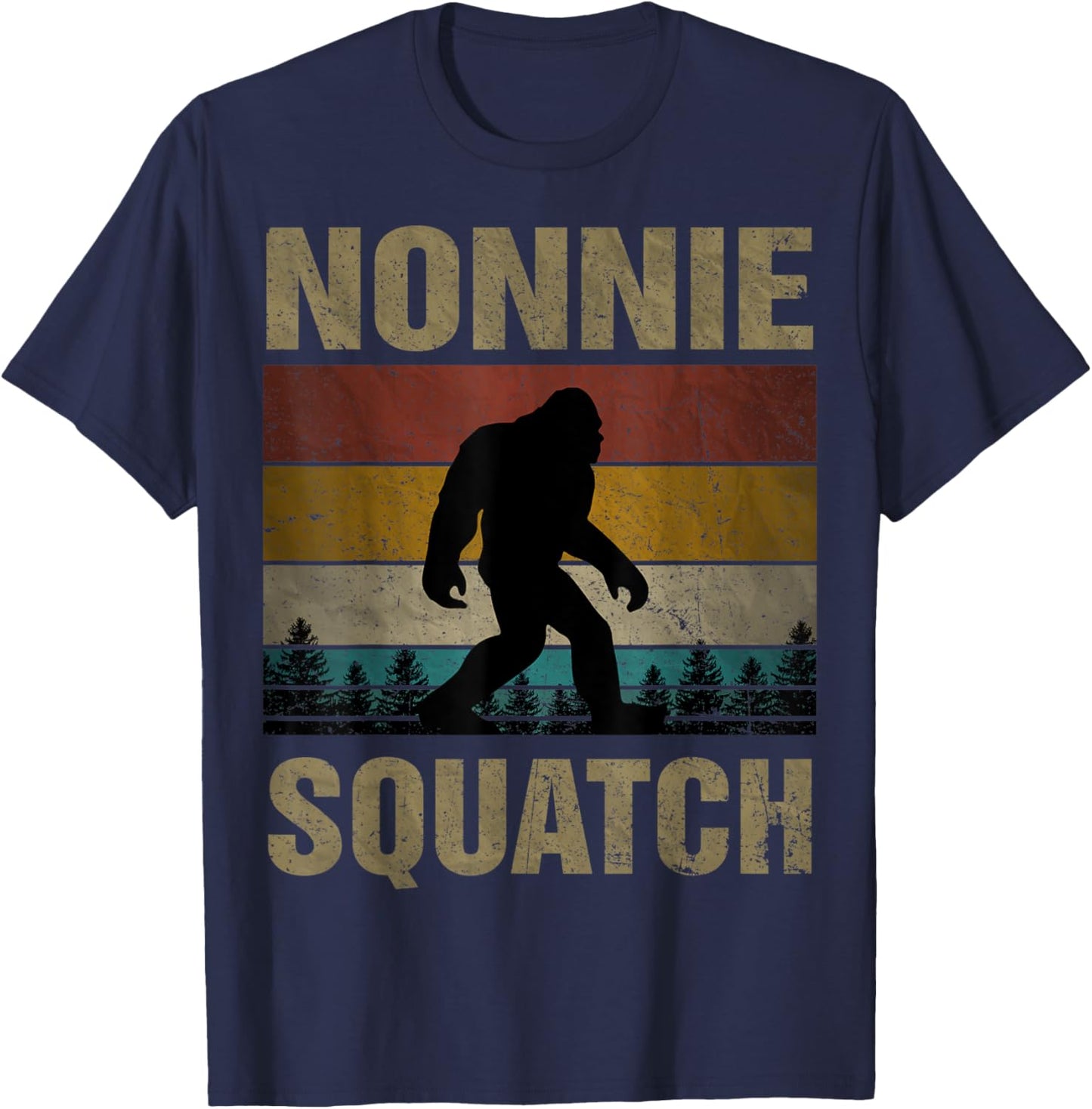 Nonnie Squatch Bigfoot Nonnie Sasquatch Yeti Family Matching T-Shirt - T-Shirt | Navy
