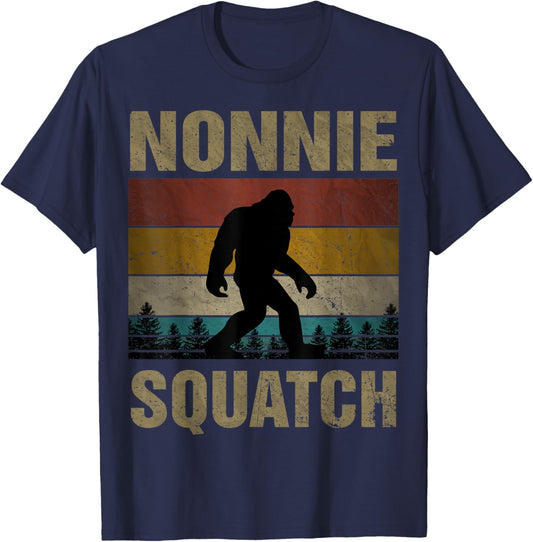 Nonnie Squatch Bigfoot Nonnie Sasquatch Yeti Family Matching T-Shirt - T-Shirt | Navy