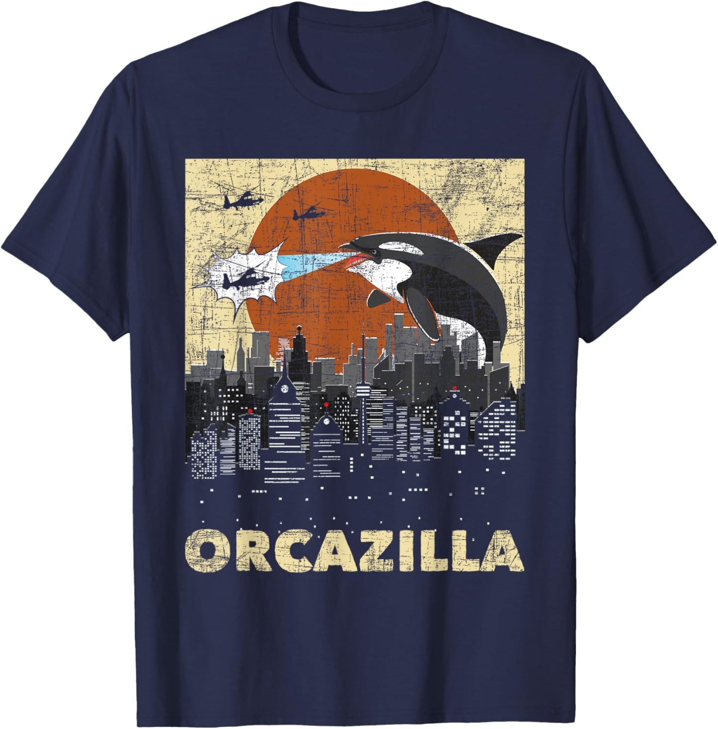 Orcazilla - Whale Lover Ocean Marine Biologist Whales T-Shirt - T-Shirt | Navy