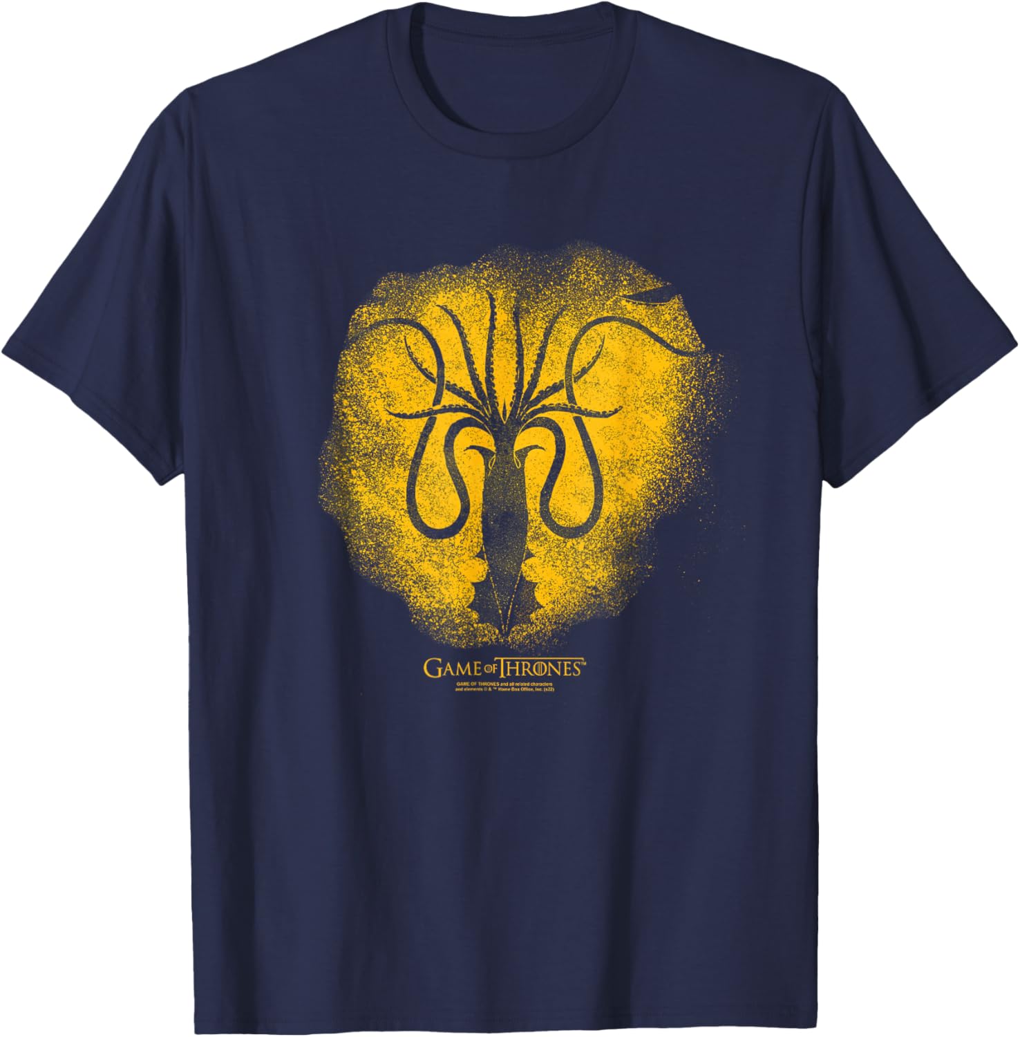 Game of Thrones Greyjoy Sprayed Outline Sigil T-Shirt - T-Shirt | Navy