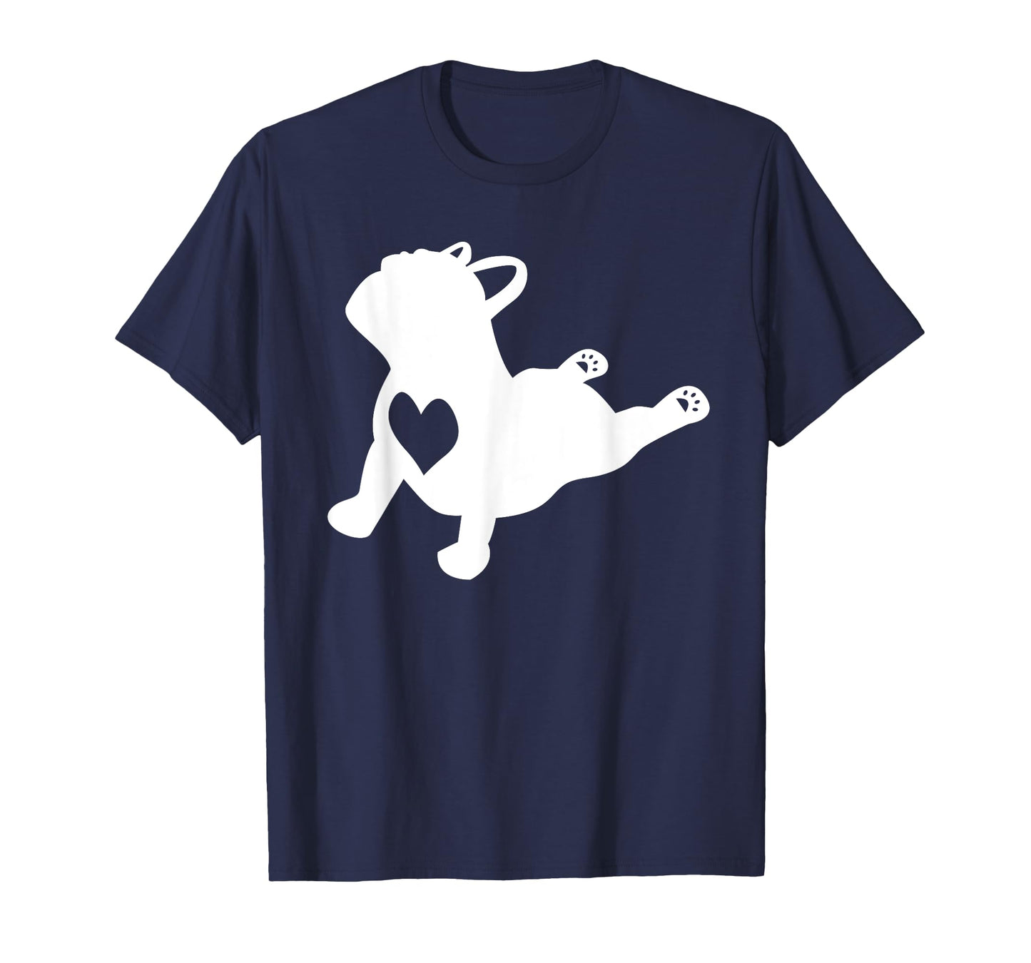 French Bulldog Yoga Pose Love Heart Frenchie T-Shirt for Men Women Girls Kids