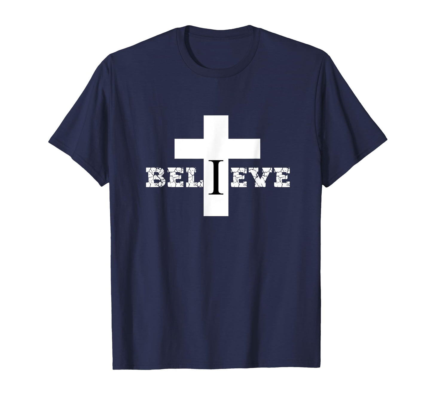 Christian Aesthetic Text and Cross Design Believe Religious T-Shirt
