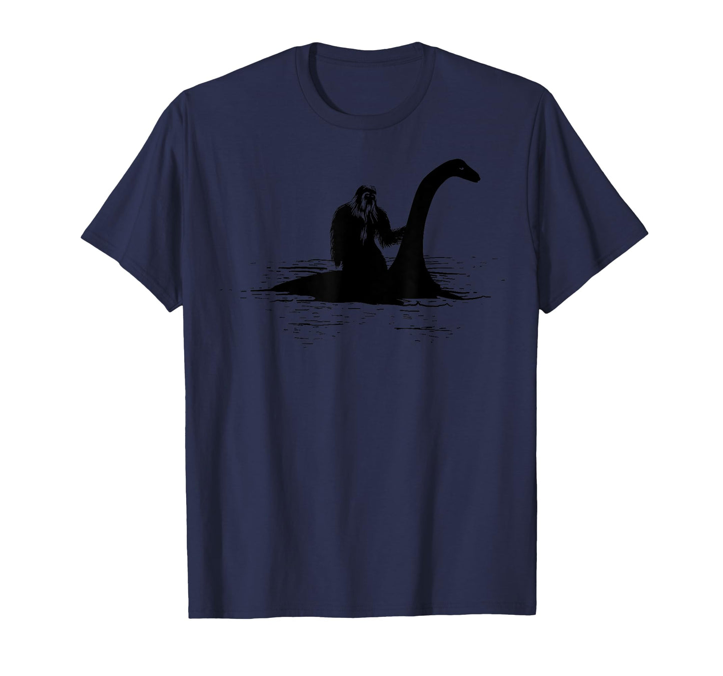 Bigfoot Riding Loch Ness Monster Cute Sasquatch Gift T-Shirt
