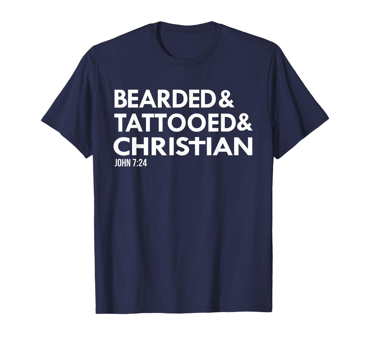 Bearded Tattooed Christian Funny Beard Tattoo Tats T-Shirt