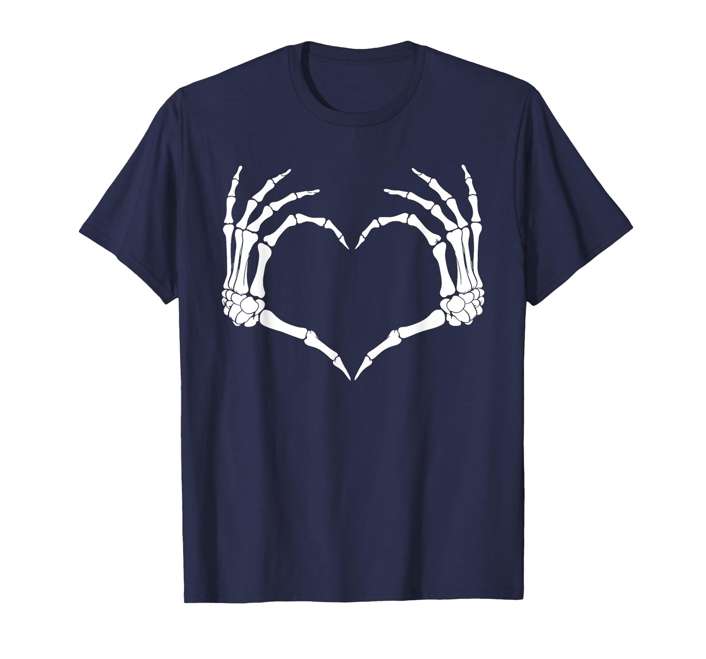 Skeleton Heart Hand Sign Family Women Girl Halloween Costume T-Shirt