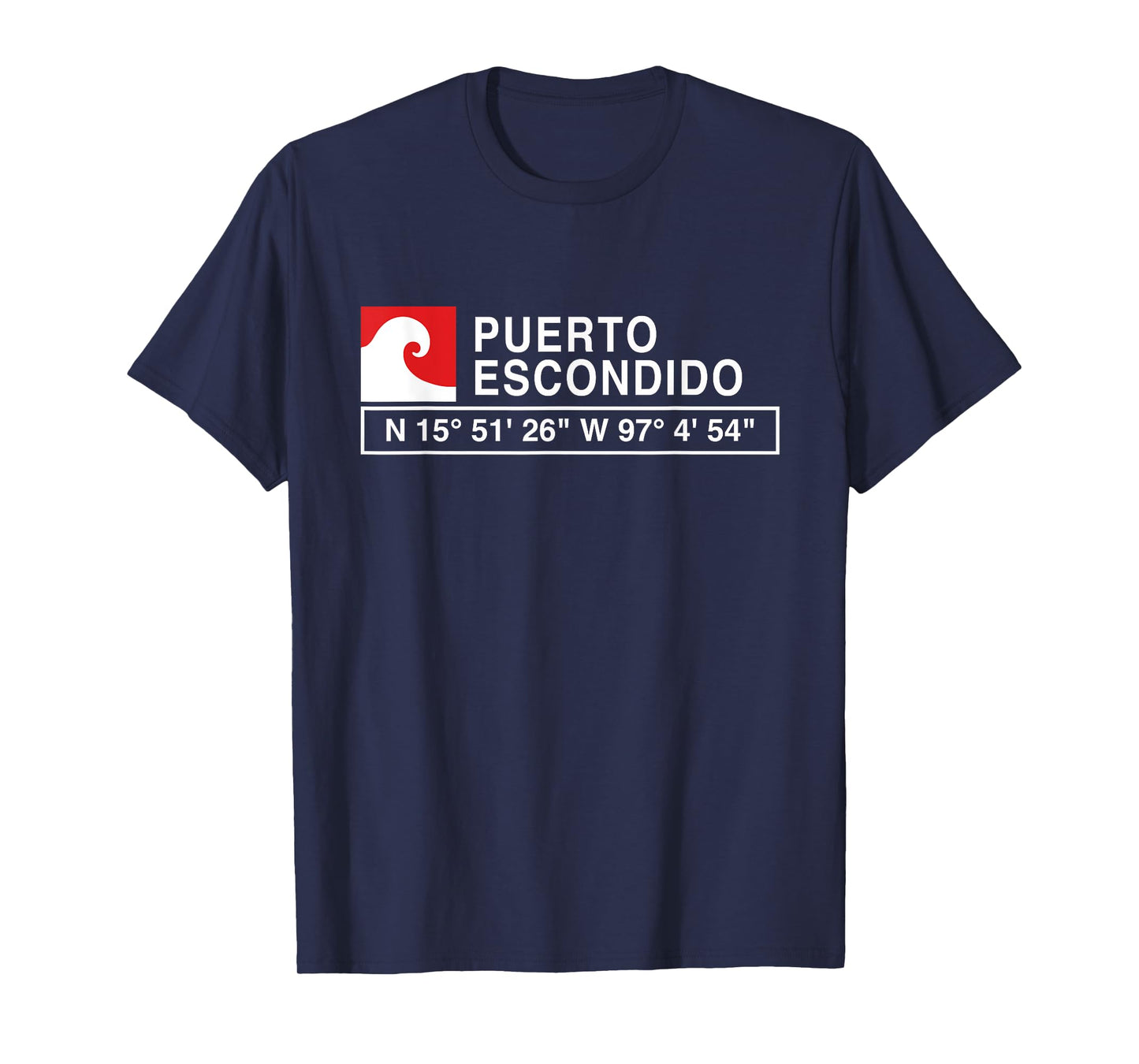 COOL PUERTO ESCONDIDO SURF T-SHIRT WITH GPS COORDINATES T-Shirt