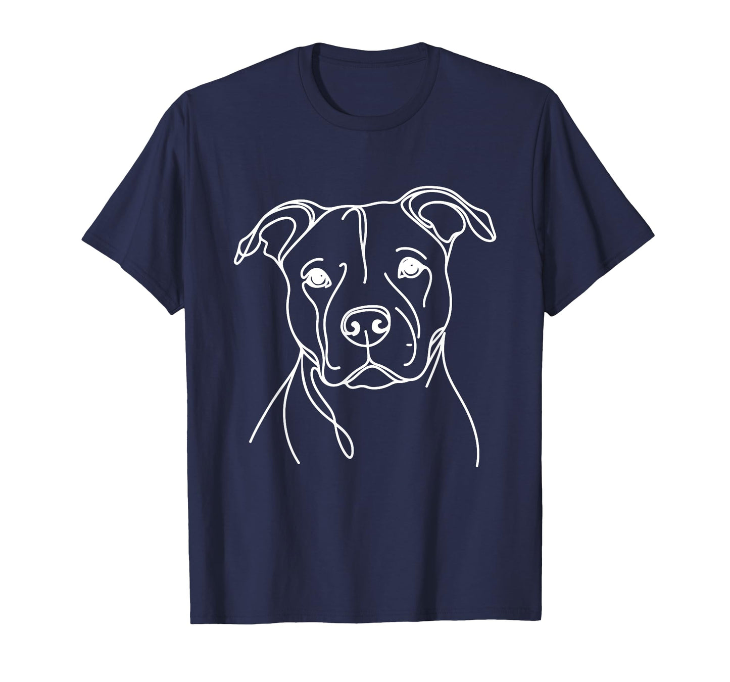 Line Art Dad Mom Dog - Pitbull T-Shirt for Men Women
