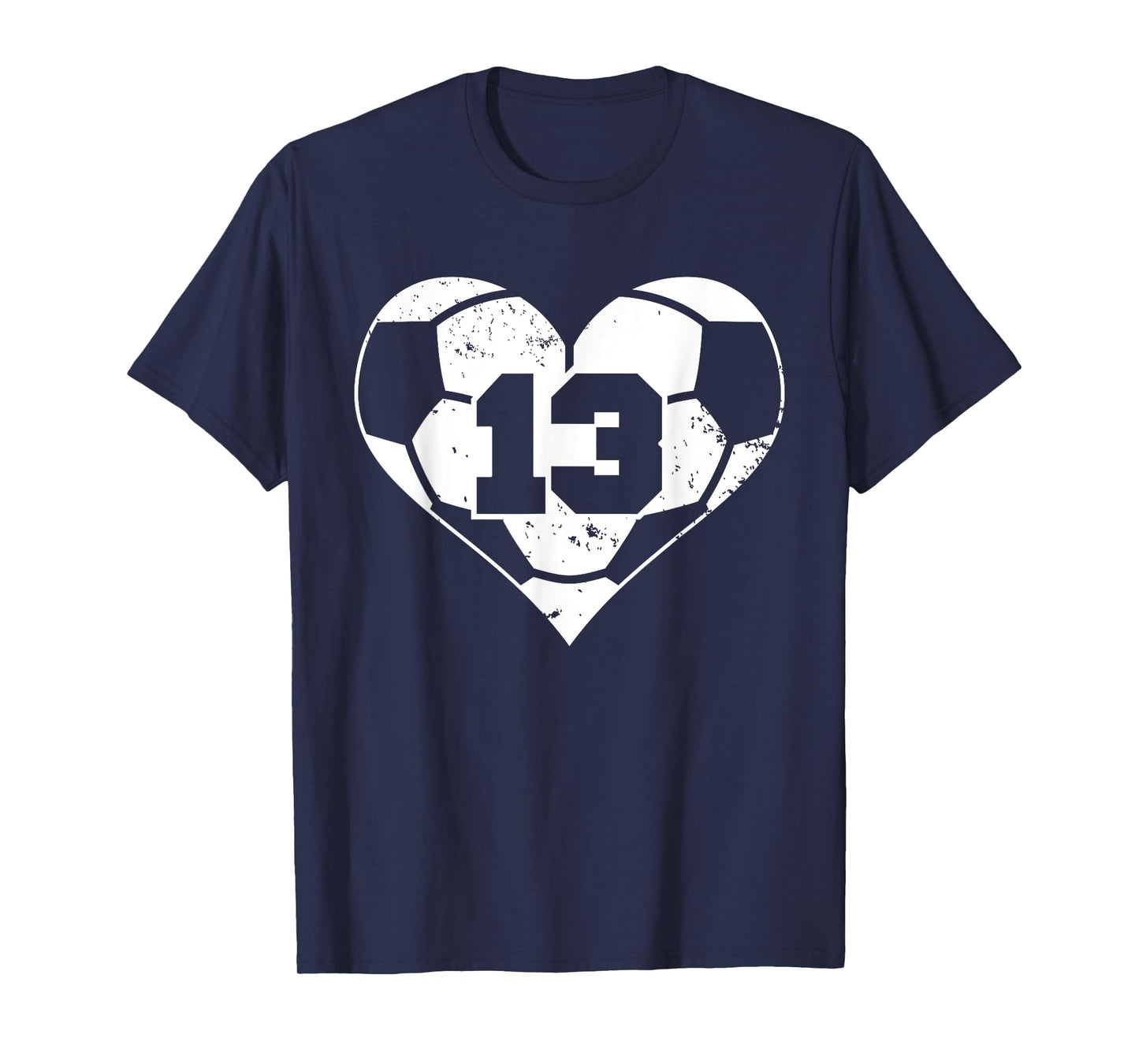 Soccer Number 13 Jersey Funny Soccer Heart Game Day T-Shirt