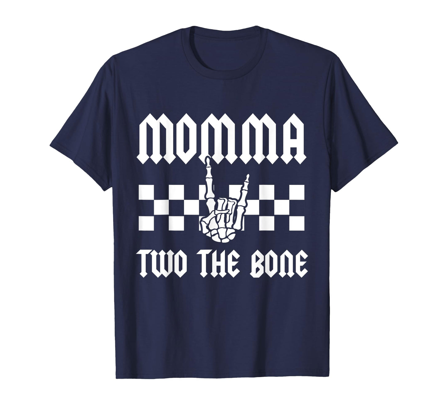 Momma Two The Bone Skeleton Hand 2nd Birthday Boy Girl T-Shirt