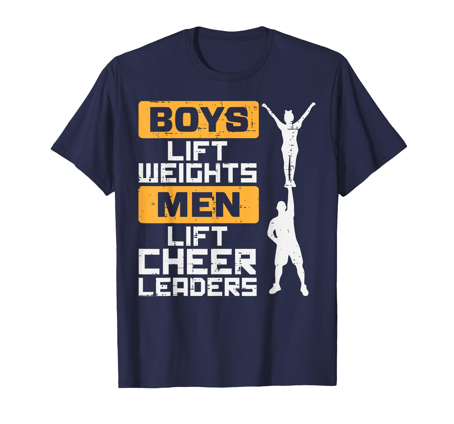Boys Lift Weights Men Cheerleader Funny Cheerleading Male T-Shirt