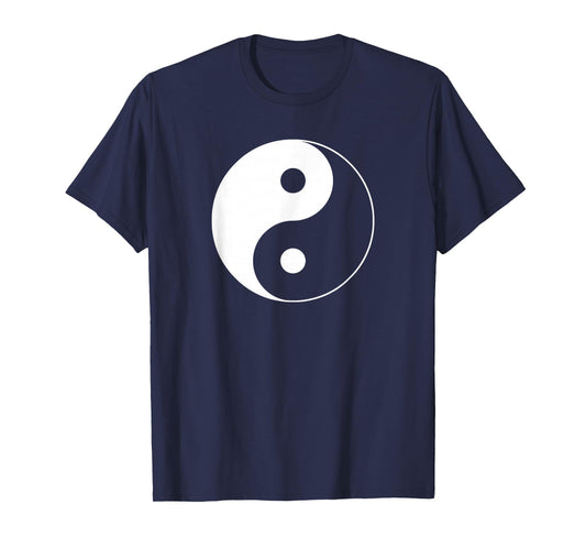 Miftees Yin Yang T-Shirt - Men's Unisex Adults Classic Fit Black Yin Yang T-Shirt - Small - Crew Neck - Short Sleeve - Yoga - Chinese - Cotton, Polyester