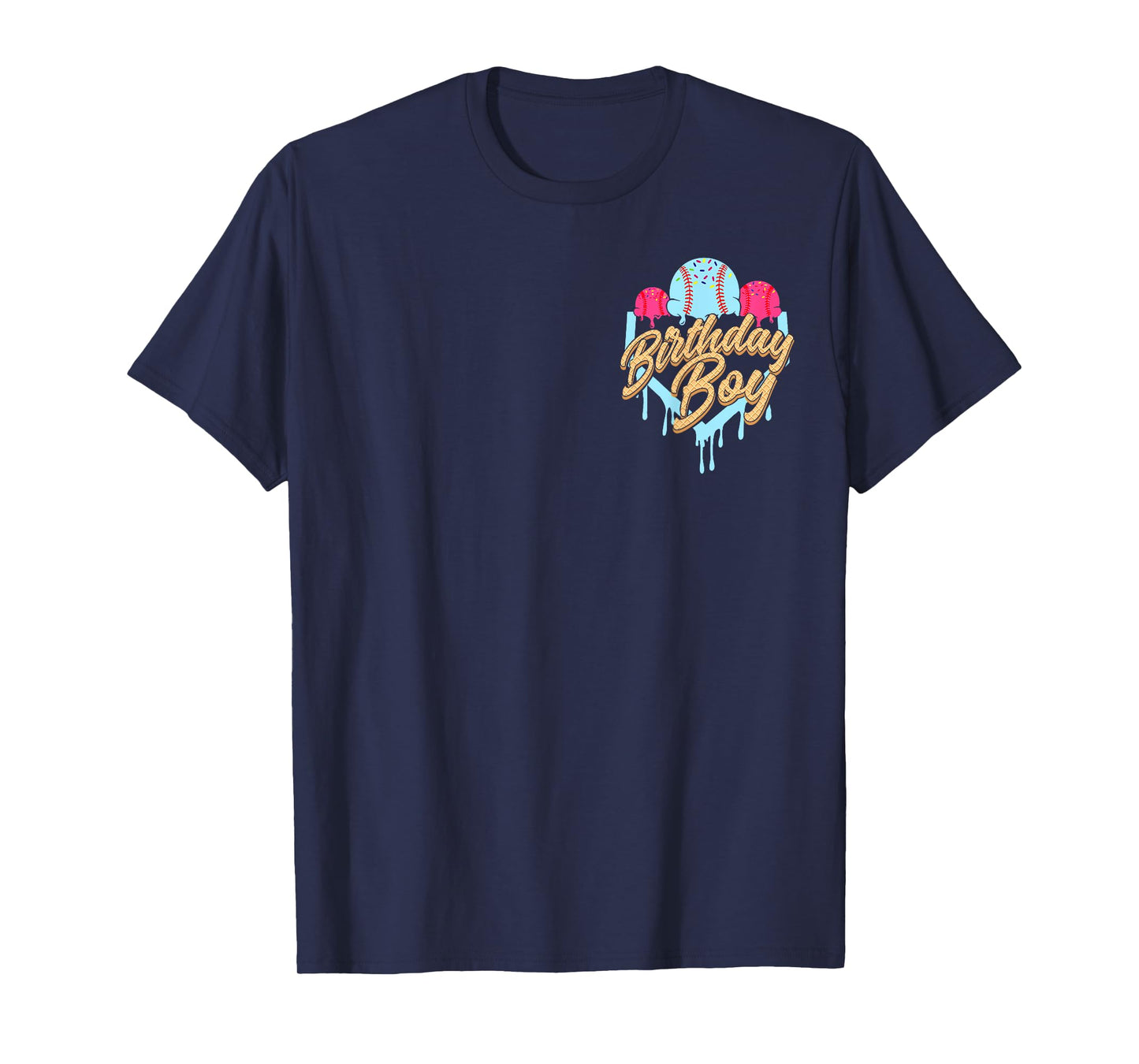 Baseball 9th Birthday Boy Ice Cream Drip 9 Year Old Bday T-Shirt