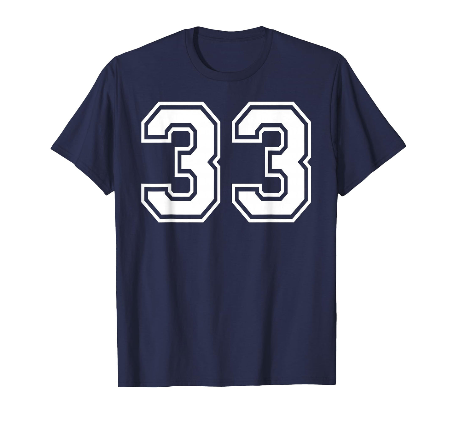 33 Number Thirty-Three Team Sports Graphic Matching Varsity T-Shirt