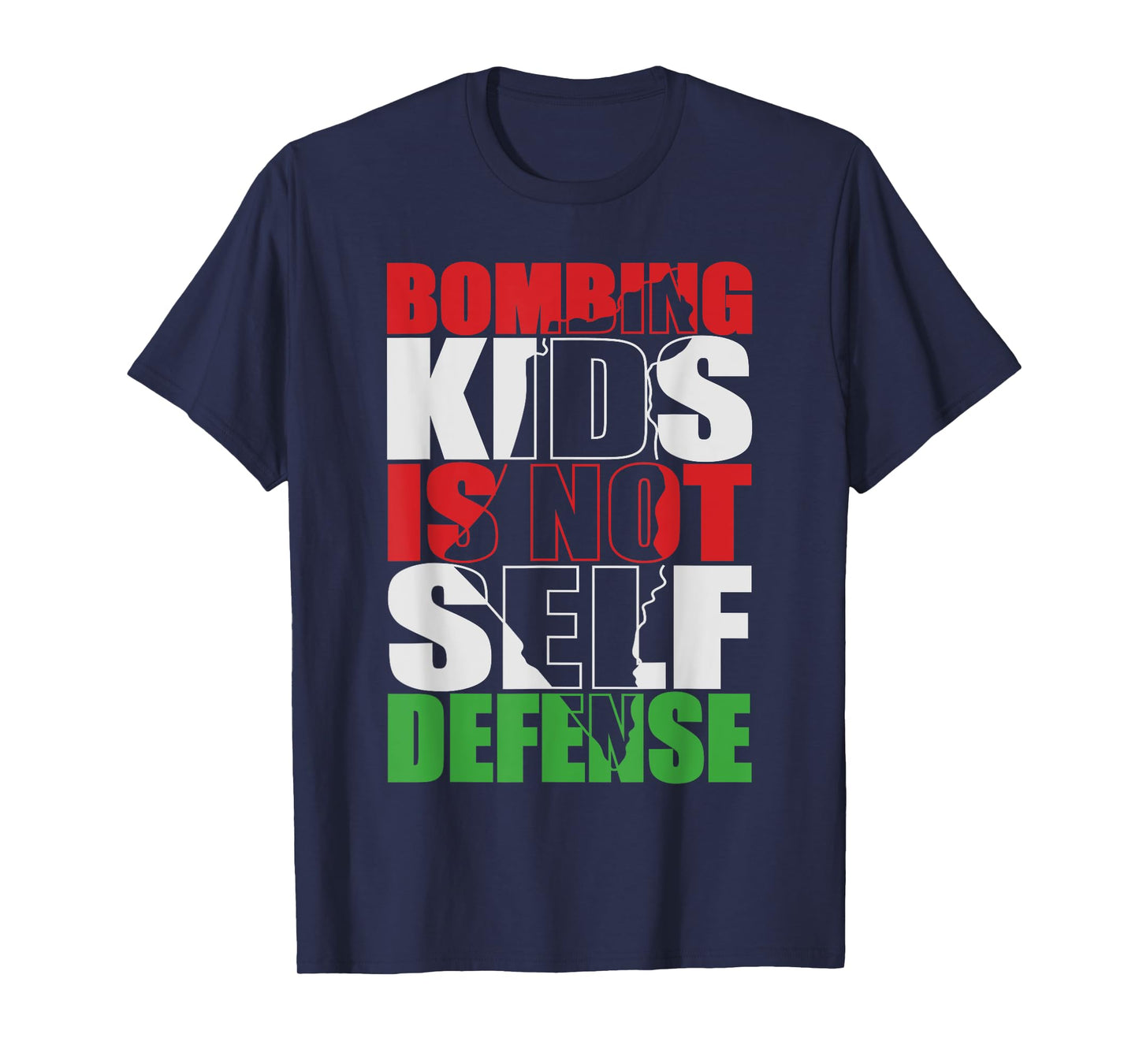 Bombing Kids Is Not Self Defense Palestine Flag Vintage T-Shirt