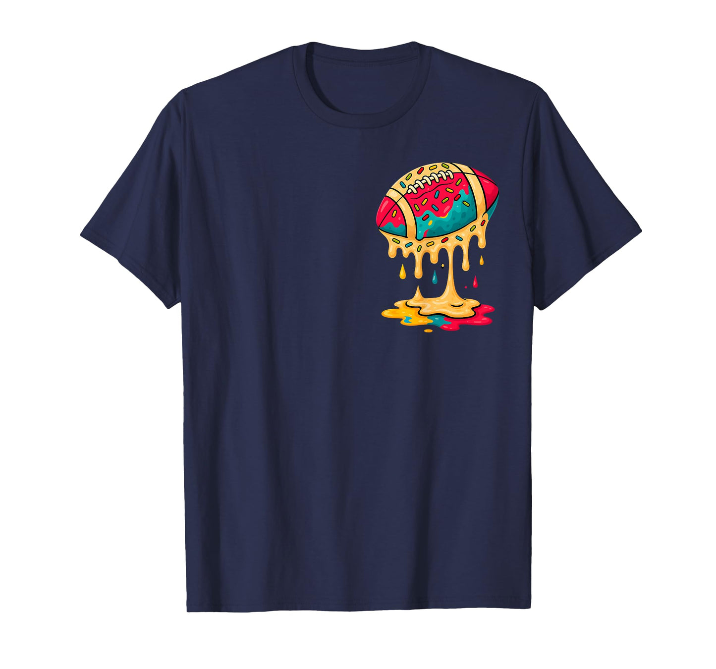 Football Ice Cream Drip Boys Football Fan Youth Game Day T-Shirt