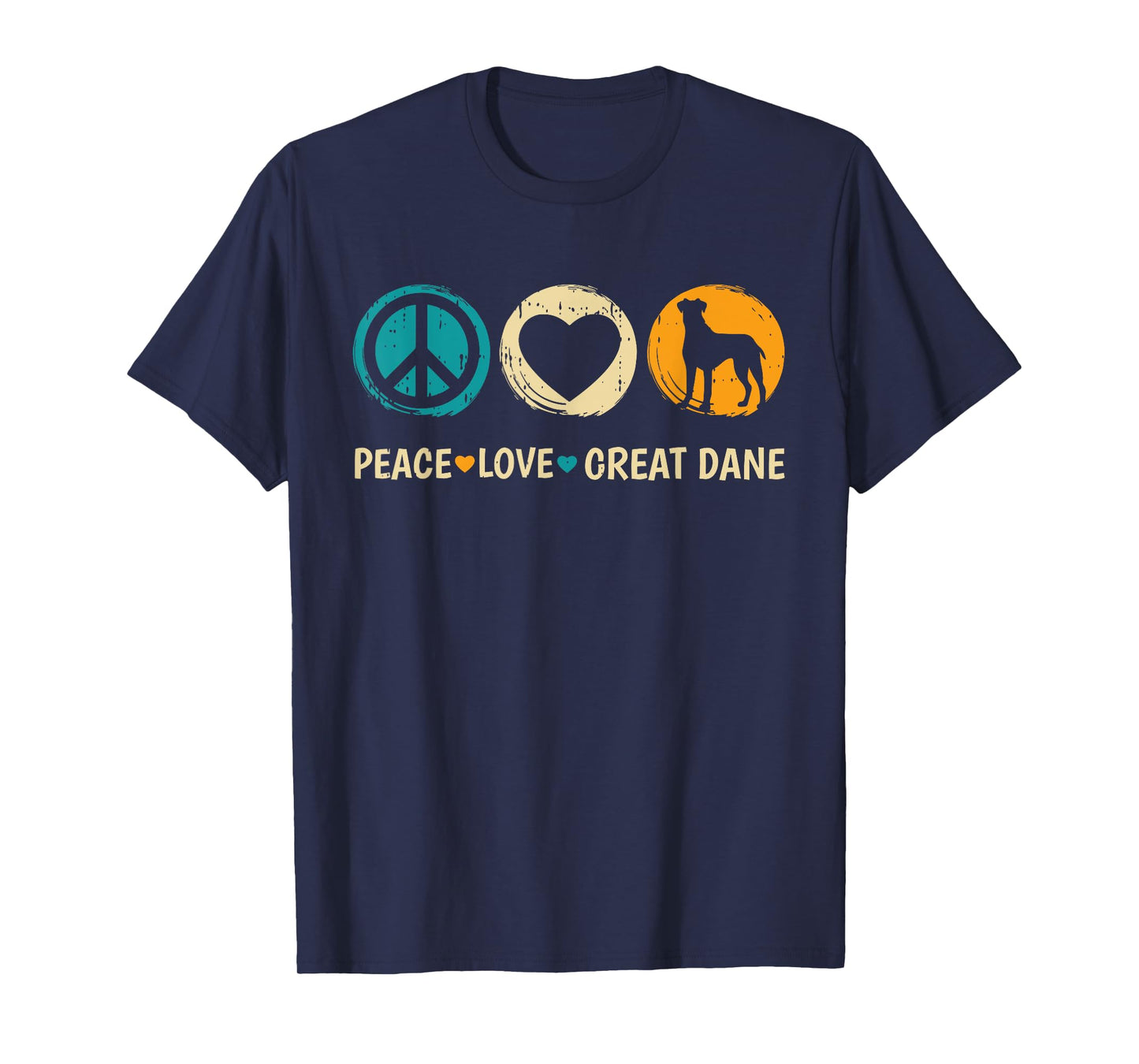 Peace Love Great Dane Dog Lover Puppy Owner Animal Groomer T-Shirt for Men Women Girls Kids